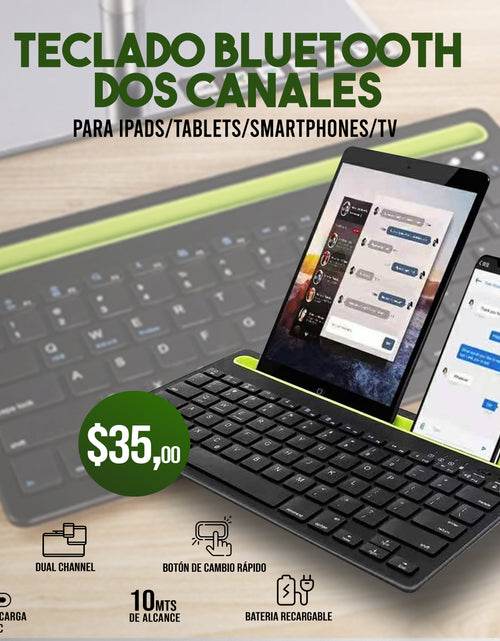 Load image into Gallery viewer, Teclado Bluetooth Dos Canales para Ipads / Tablets/ Smartphone / TV
